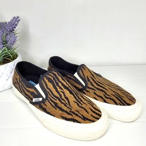 Vans Woven Tiger Stripe Slip-on Sneakers Unisex Women's 9 Men's 7.5